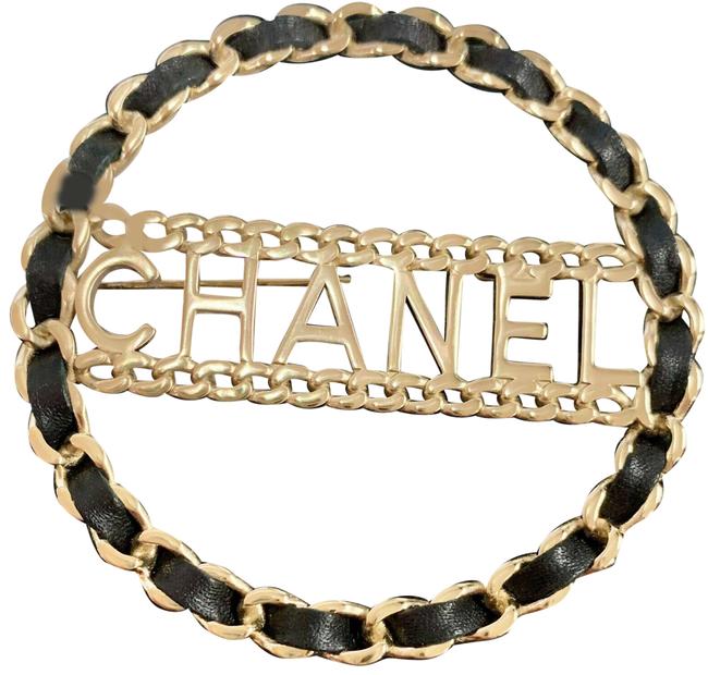 CHANEL CC Logos Turnlock Motif Brooch Pin Corsage Gold-Tone 96P Vintage  02954 