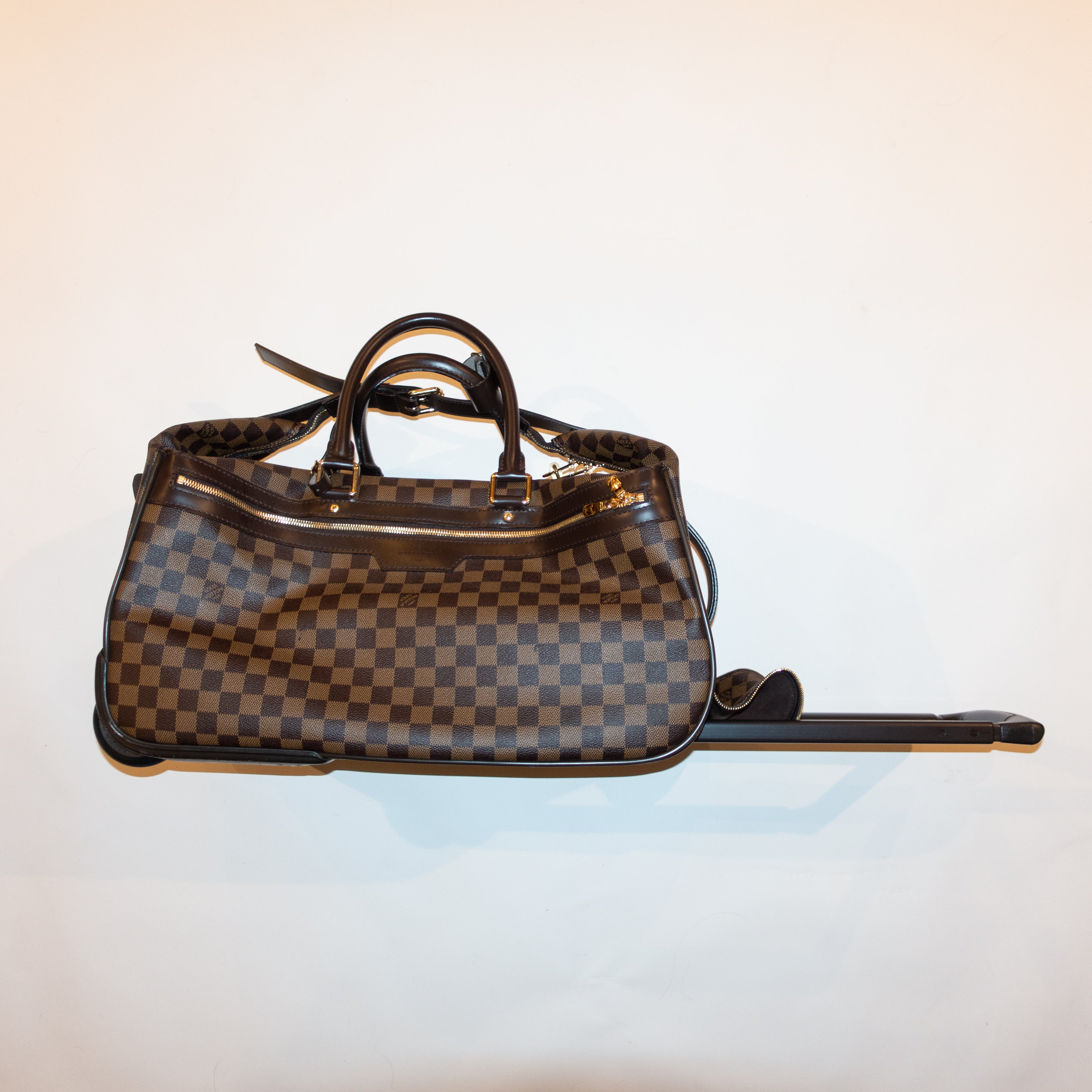 LOUIS VUITTON Damier 19" Rolling Wheel Luggage Travel Cabin Travel  Duffle Bag